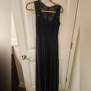 Miusol Navy Lace Maxi Dress Sleeveless Formal Evening Dress Size M